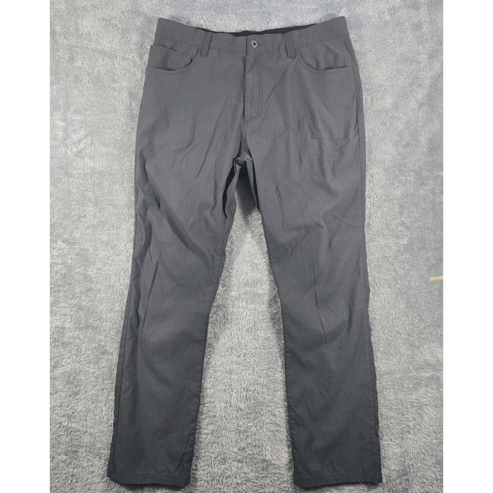 Eddie Bauer Mens Horizon Guide Chino Pants Gray Stretch Hiking Travel 37x31
